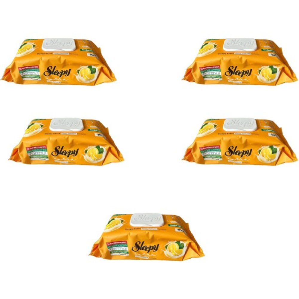 Sleepy Extra Doğal Limon Yağı Özlü Islak Yüzey Temizlik Havlusu - 100'lü 5 Paket Oto Boyaları Fiyatı