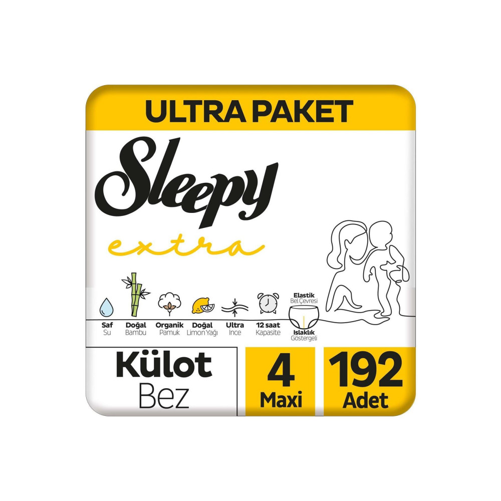Sleepy Extra Günlük Aktivite Ultra Paket Külot Bez 4 Numara Maxi 192 Adet Bebek Bezi Fiyatı