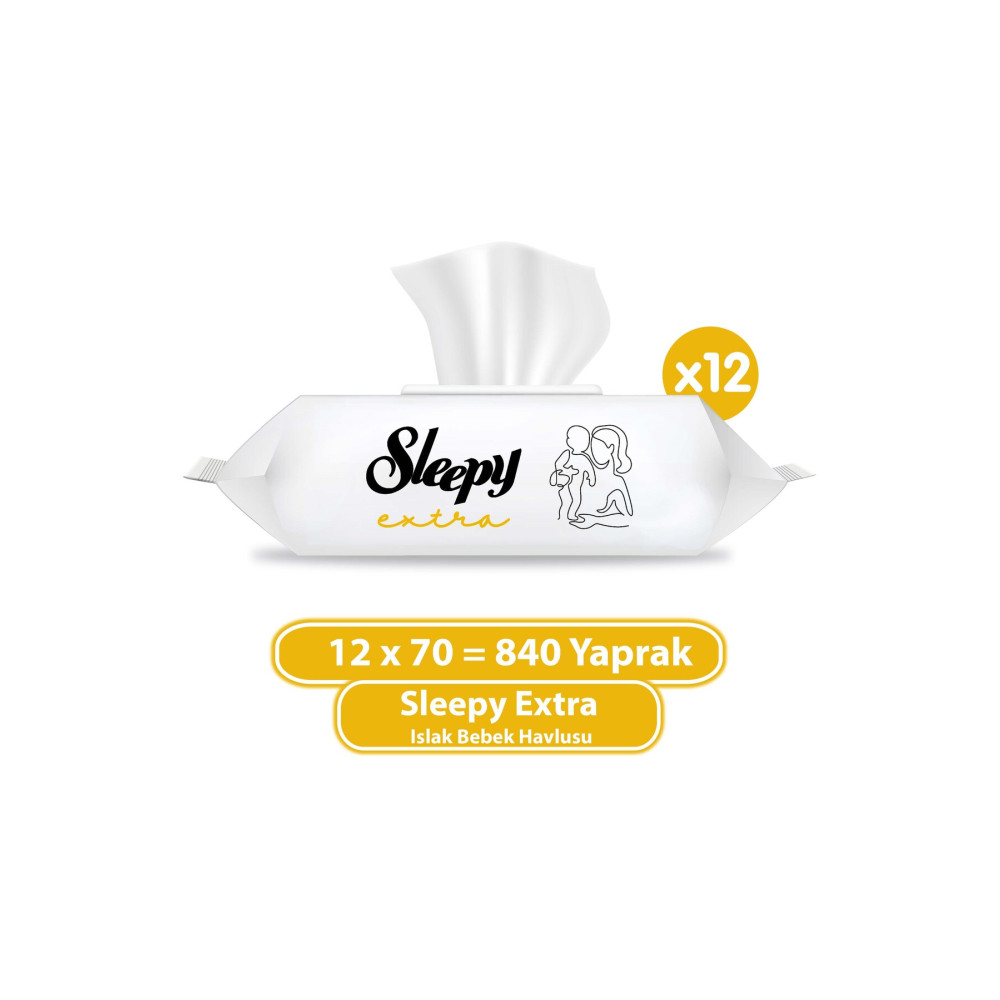Sleepy Extra Islak Bebek Havlusu 12x70 (840 Yaprak) Bebek Mendil-Islak Mendil Fiyatı