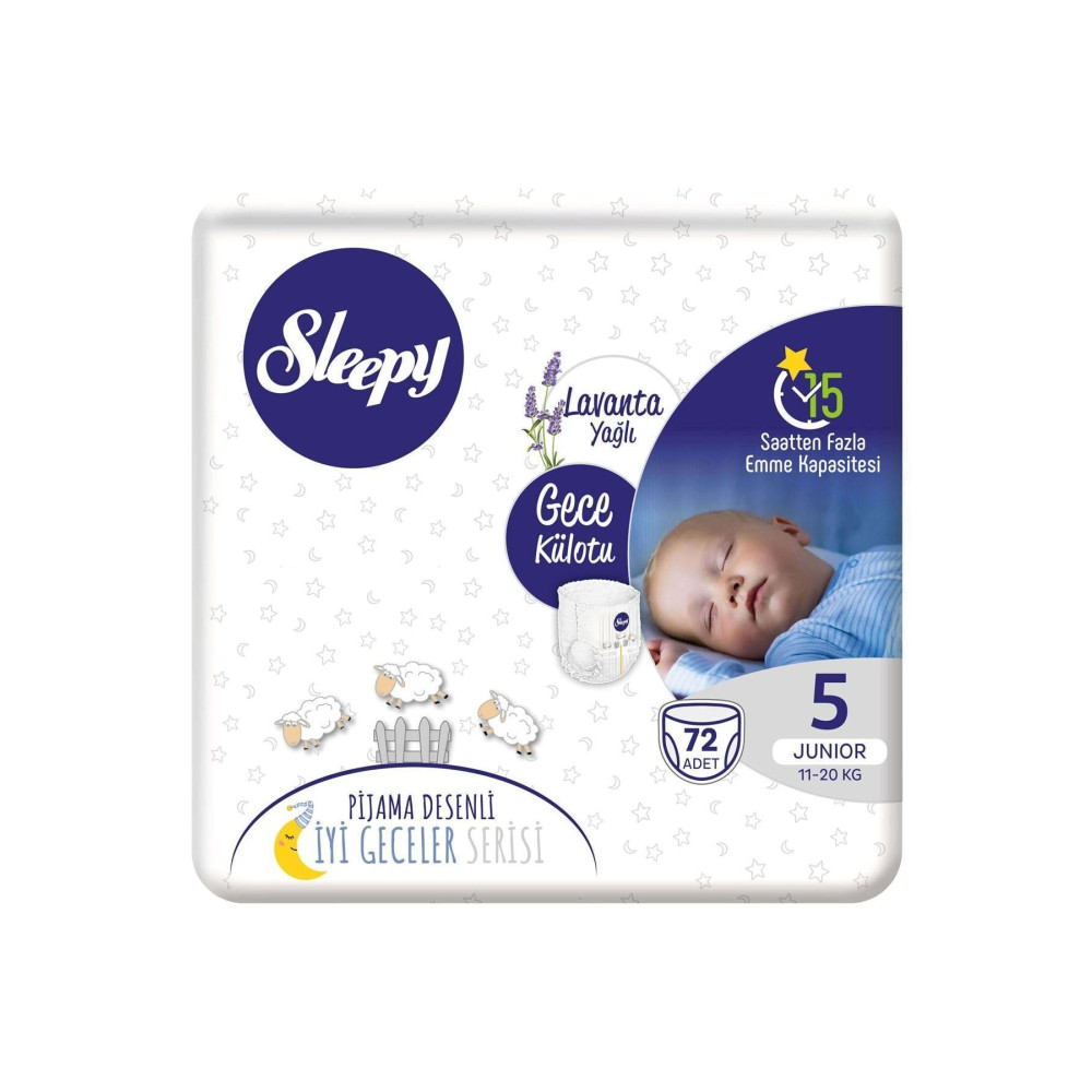 Sleepy Gece Külotu Lavanta Yağlı 5 Numara Junıor 72 Adet Bebek Bezi Fiyatı