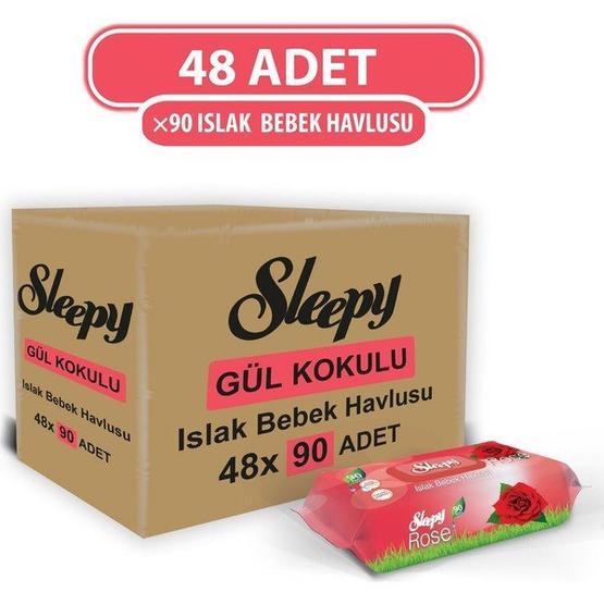 Sleepy Gül Kokulu 90x48'li 4320 Yaprak Islak Havlu