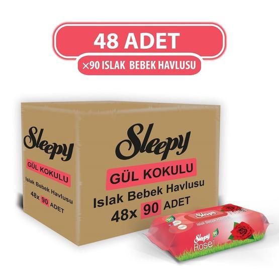 Sleepy Gül Kokulu 90x48'li 4320 Yaprak Islak Havlu