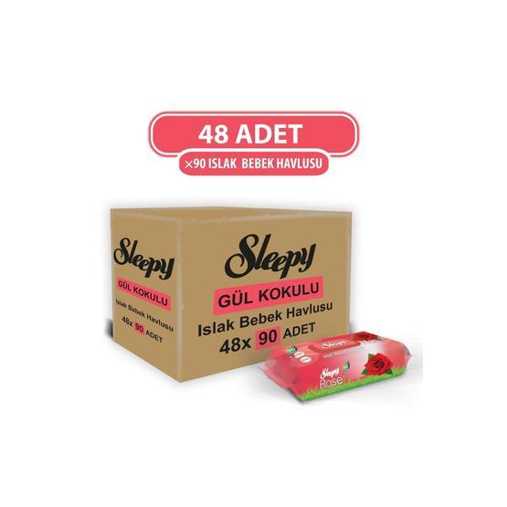 Sleepy Gül Kokulu 90x48'li 4320 Yaprak Islak Havlu