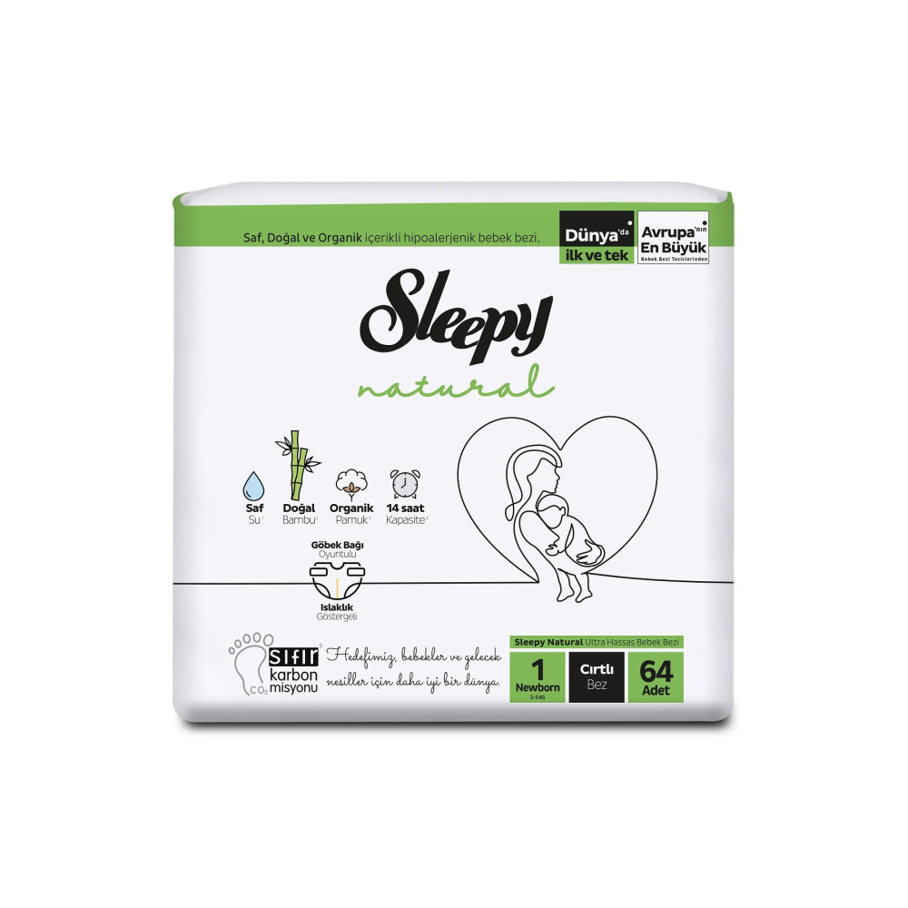 Sleepy Natural 2 Li Jumbo Bebek Bezi Yenidoğan 64 Adet 2-5 Kg Bebek Bezi Fiyatı