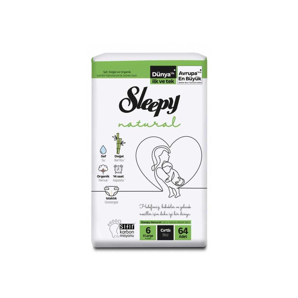 Sleepy Natural 4 Lü Jumbo Bebek Bezi Xl 6 Numara 64 Adet Bebek Bezi Fiyatı