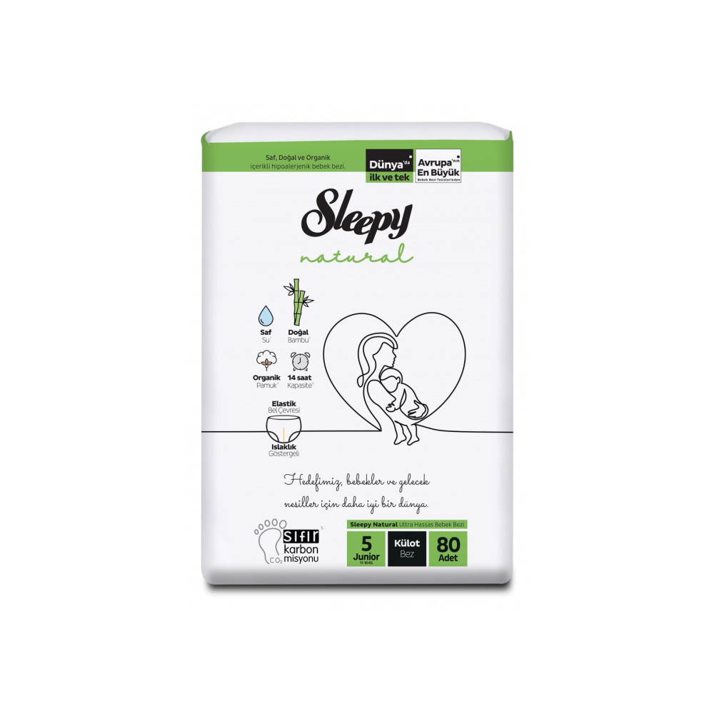 Sleepy Natural 4 Lü Jumbo Külot Bebek Bezi Junior 5 Numara 80 Adet 11-18 Kg Bebek Bezi Fiyatı