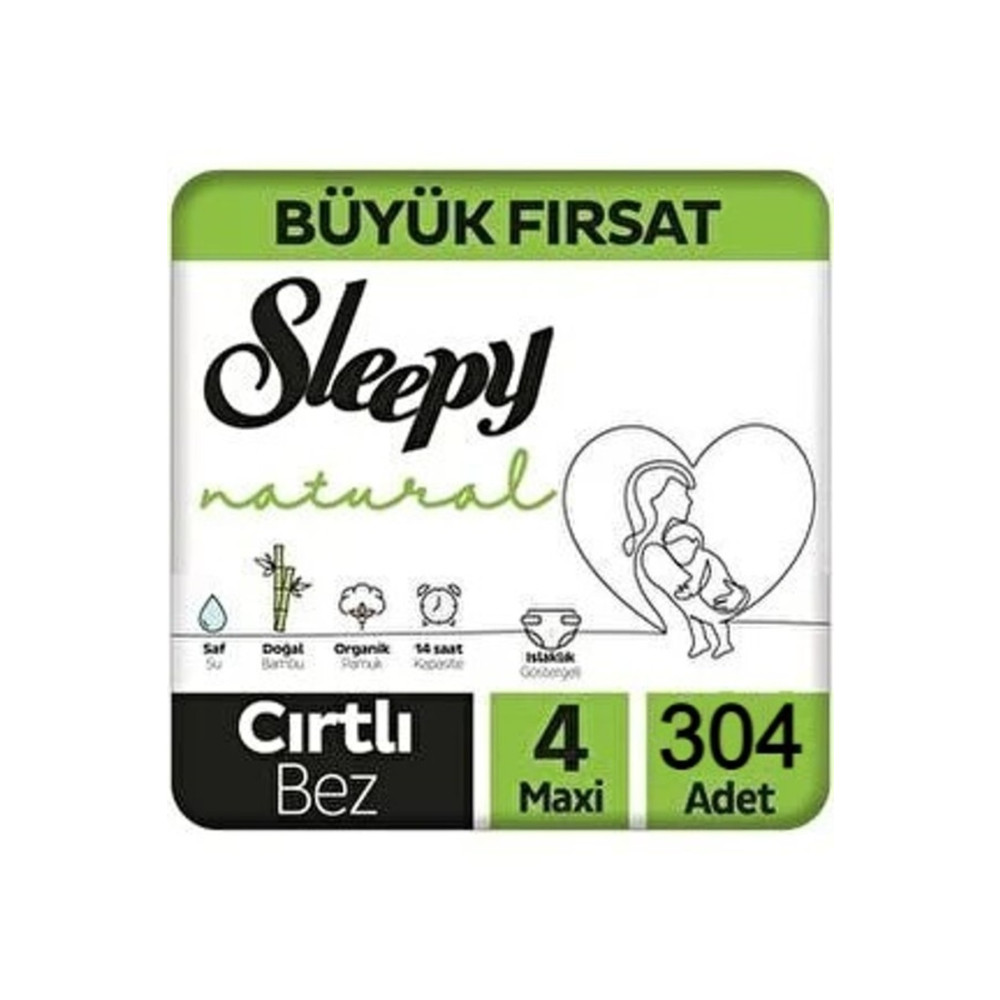 Sleepy Natural 4 Numara Maxi 304 lü Bebek Bezi Bebek Bezi Fiyatı