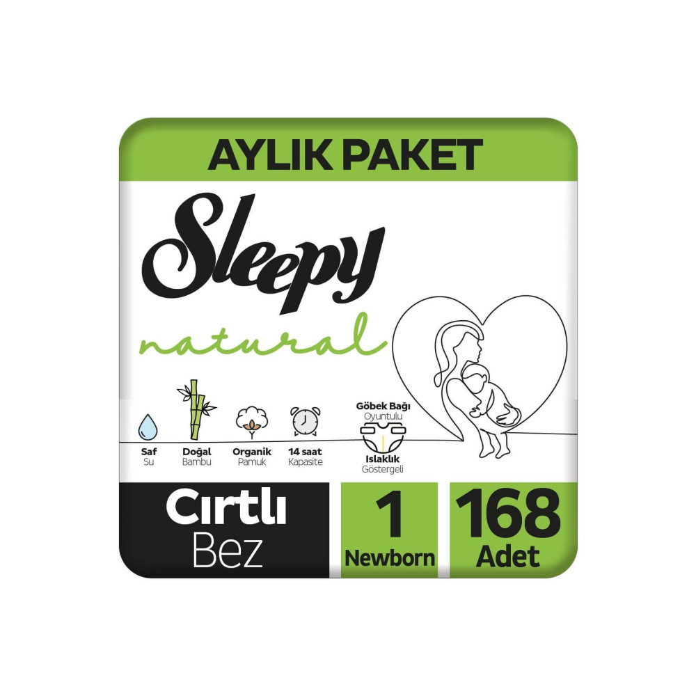 Sleepy Natural Aylık Paket Bebek Bezi 1 Numara Yenidoğan 168 Adet Bebek Bezi Fiyatı