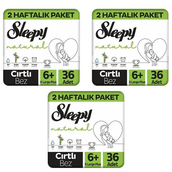 Sleepy Natural No:6+ XLarge Plus 108 Adet Bebek Bezi Bebek Bezi Fiyatı