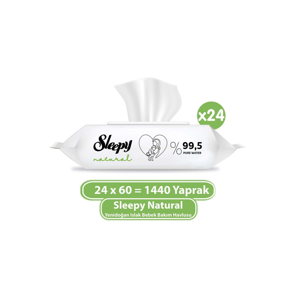 Sleepy Natural Yenidoğan Islak Bebek Bakım Havlusu 24x60 (1440 Yaprak) Bebek Mendil-Islak Mendil Fiyatı