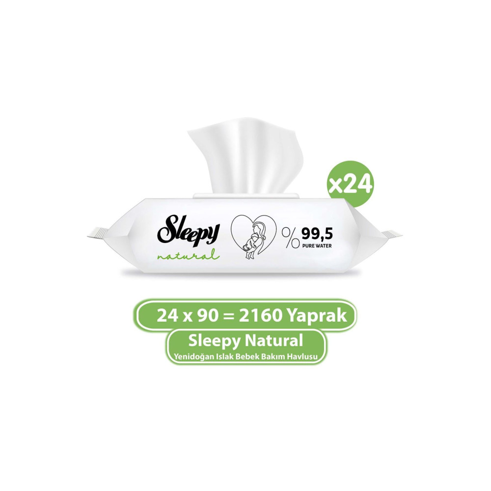 Sleepy Natural Yenidoğan Islak Bebek Bakım Havlusu 24x90 (2160 Yaprak) Bebek Mendil-Islak Mendil Fiyatı