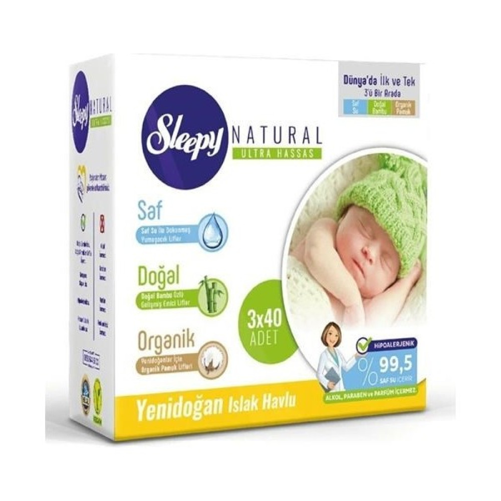 Sleepy Natural Yenidoğan Islak Pamuklu Havlu 3X40 - 1 Oto Boyaları Fiyatı