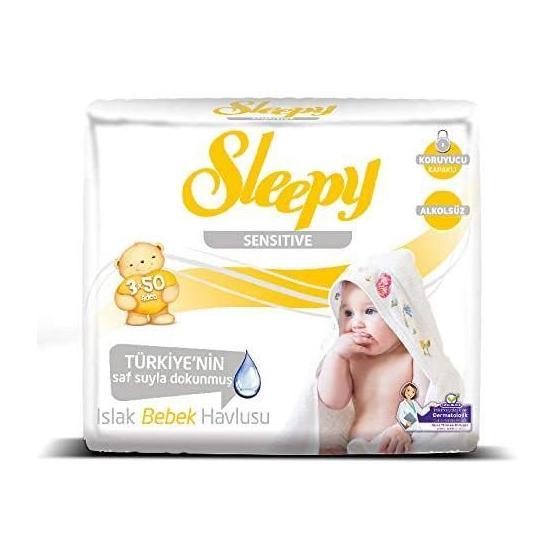 Sleepy Sensitive 50 Yaprak Islak Havlu Bebek Mendil-Islak Mendil Fiyatı