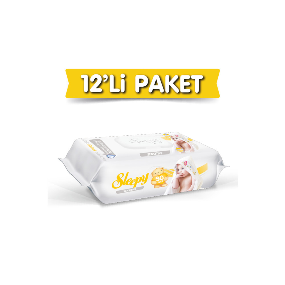 Sleepy Sensitive Islak Havlu 12x90 Lı 12 Paket 1080 Yaprak Bebek Mendil-Islak Mendil Fiyatı