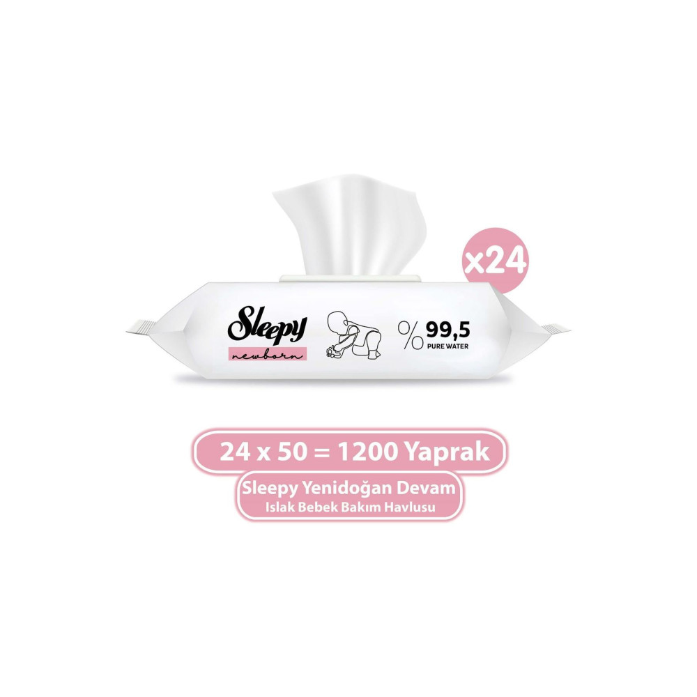 Sleepy Yenidoğan Devam Islak Bebek Bakım Havlusu 24x50 (1200 Yaprak) Bebek Mendil-Islak Mendil Fiyatı