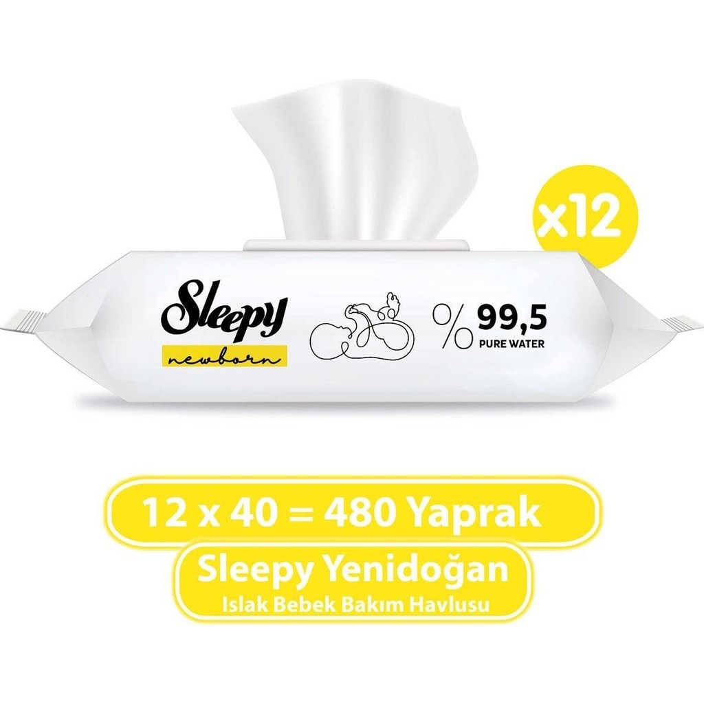 Sleepy Yenidoğan Islak Bebek Havlusu 12x40 (480 Yaprak) Bebek Mendil-Islak Mendil Fiyatı
