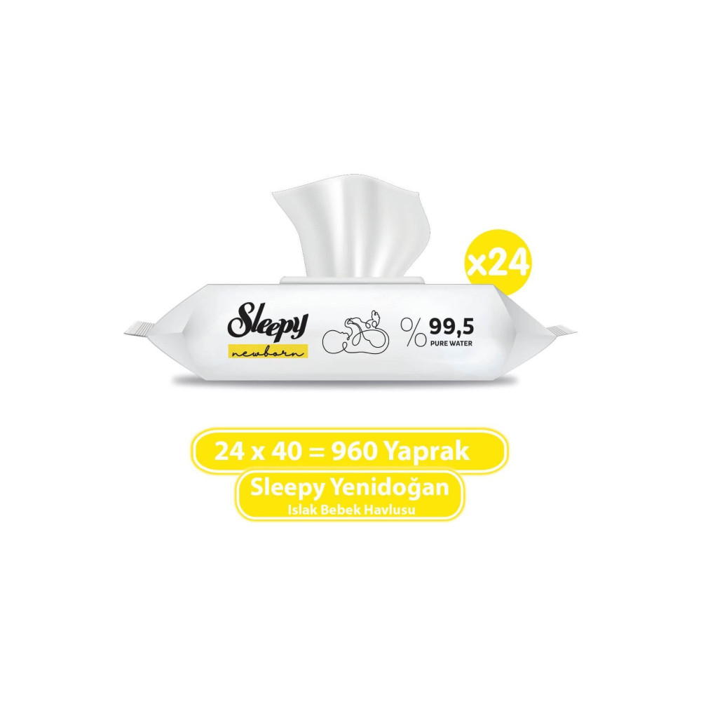 Sleepy Yenidoğan Islak Bebek Havlusu 24x40 960 Yaprak Bebek Mendil-Islak Mendil Fiyatı