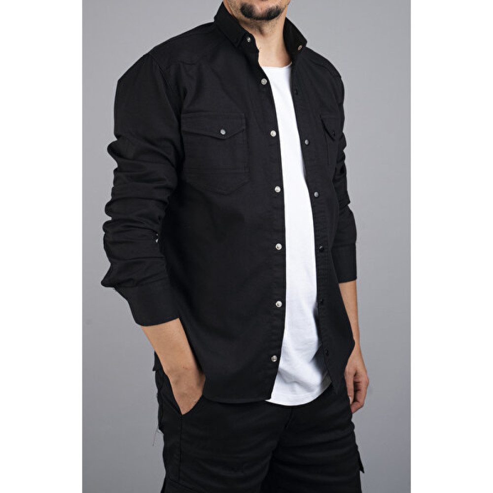 Slim Fit Erkek Kot Gömlek Siyah Erkek Gömlek Fiyatı