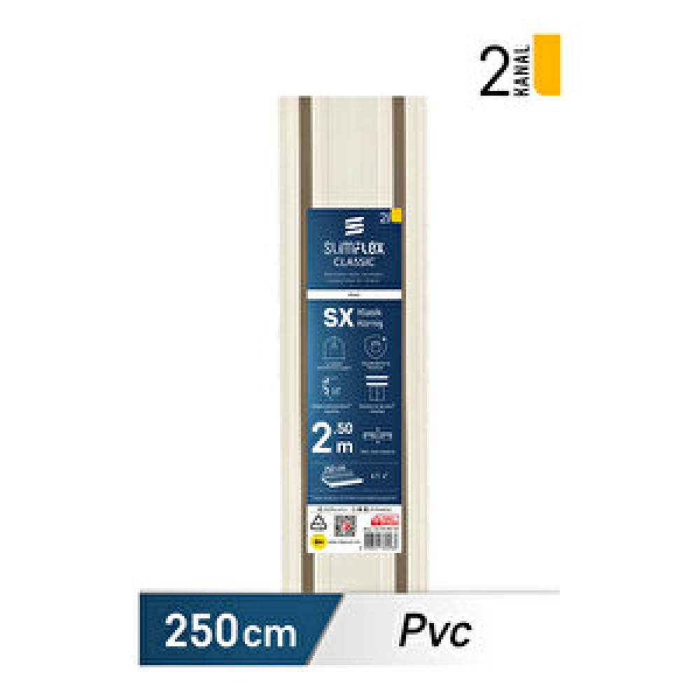 Slimflex Konfor Classic SX PVC Korniş 2 Kanallı 250 cm Perde Aksesuarı Fiyatı