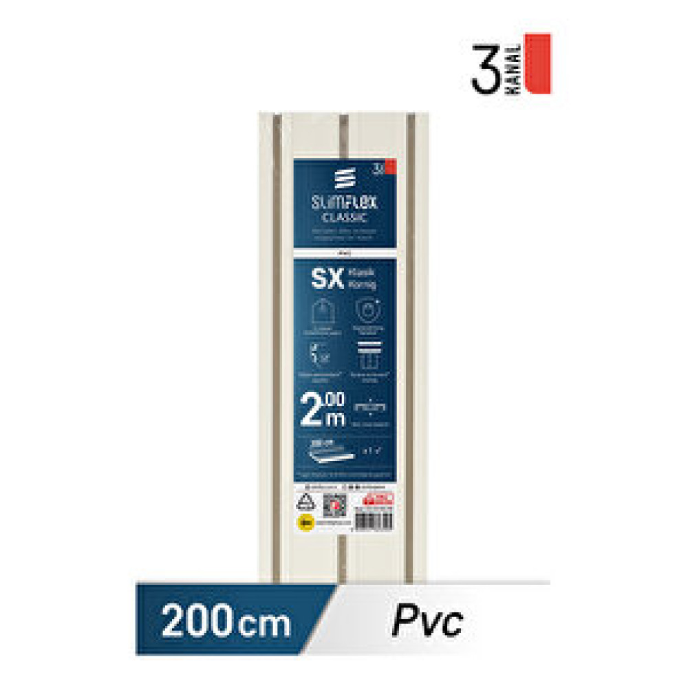 Slimflex Konfor Classic SX PVC Korniş 3 Kanallı 200 cm Perde Aksesuarı Fiyatı