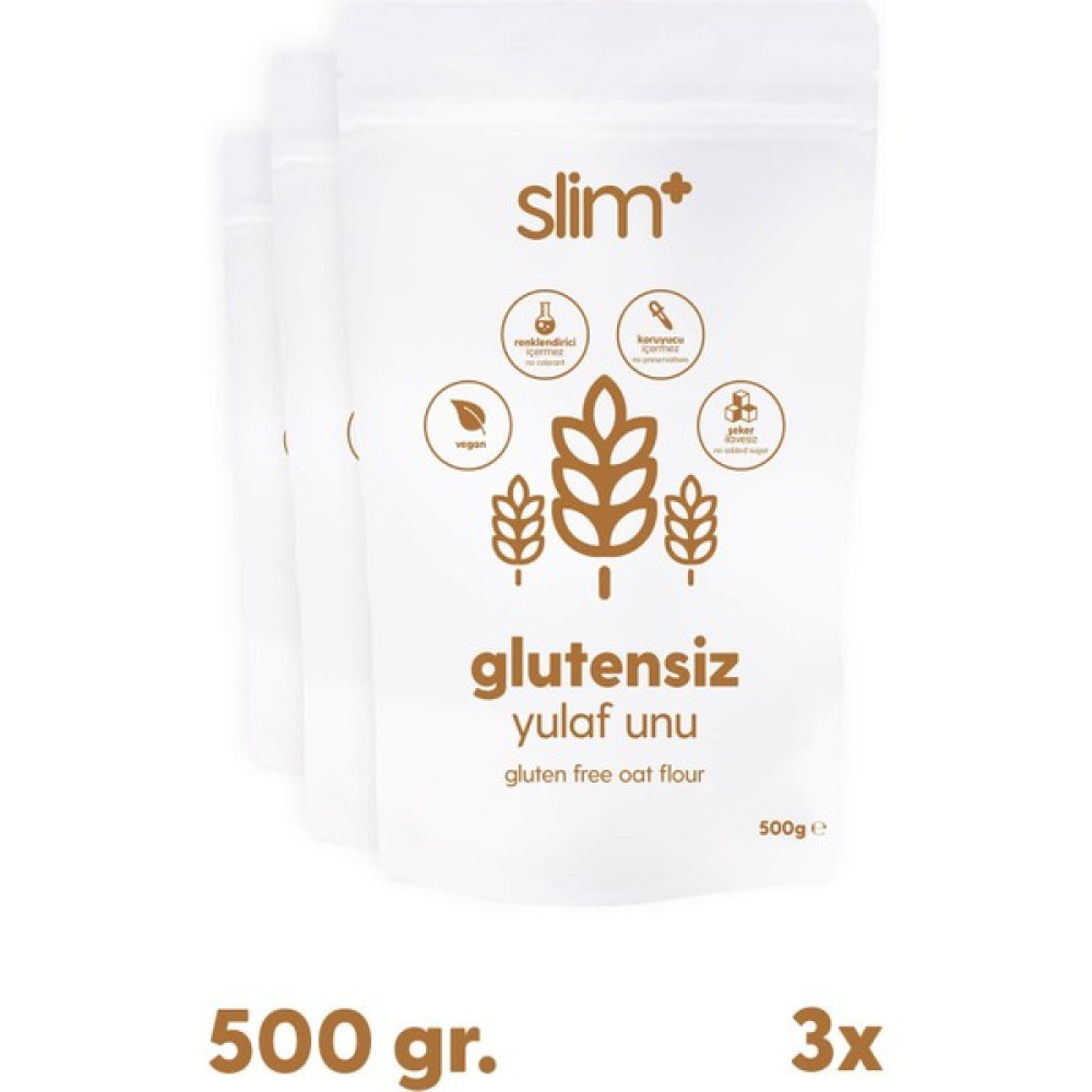 Slimplus 3 Paket 500g Glutensiz Yulaf Unu - 1,5 kg Un ve İrmik Fiyatı