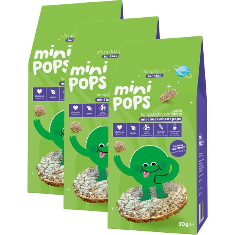 Slimplus 3 Paket Mini Pops Atıştırmalık Karabuğday Patlakları 30G Bebek Beslenme Gereçleri Fiyatı