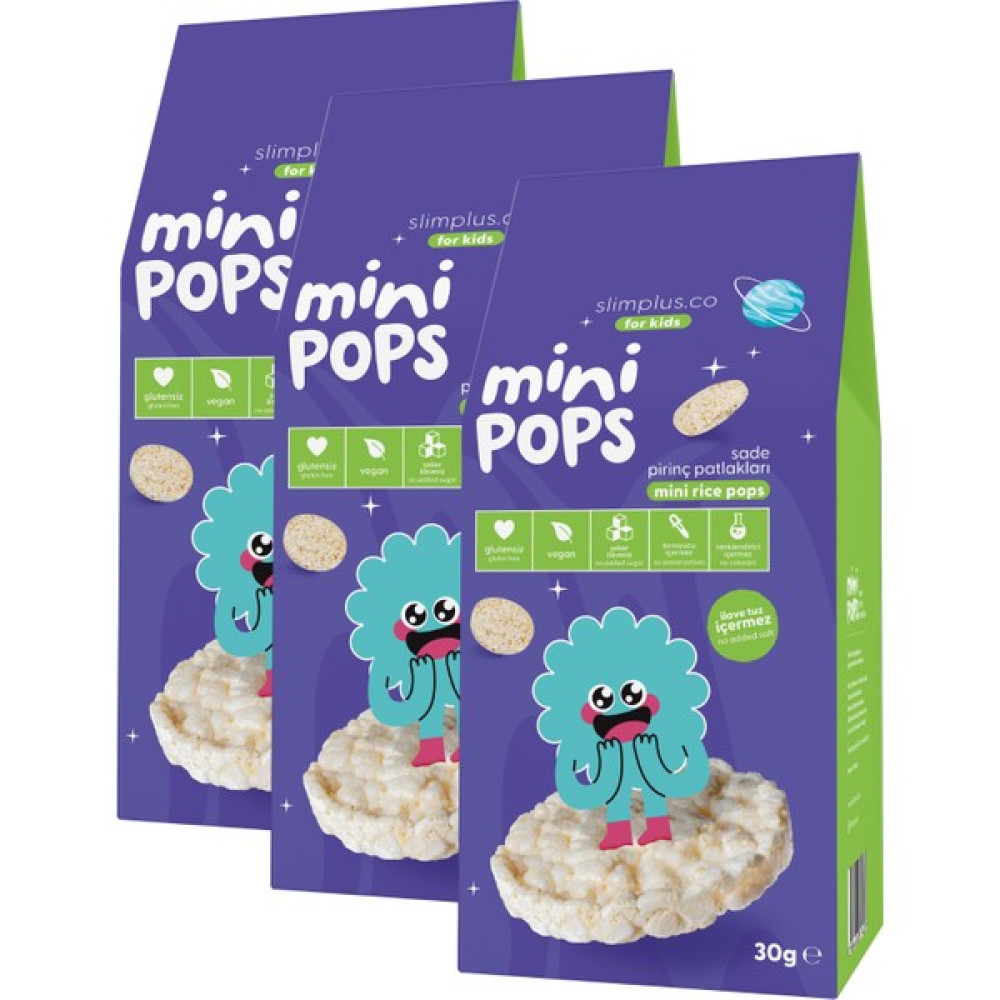 Slimplus 3 Paket Mini Pops Atıştırmalık Pirinç Patlakları 30G Bebek Beslenme Gereçleri Fiyatı