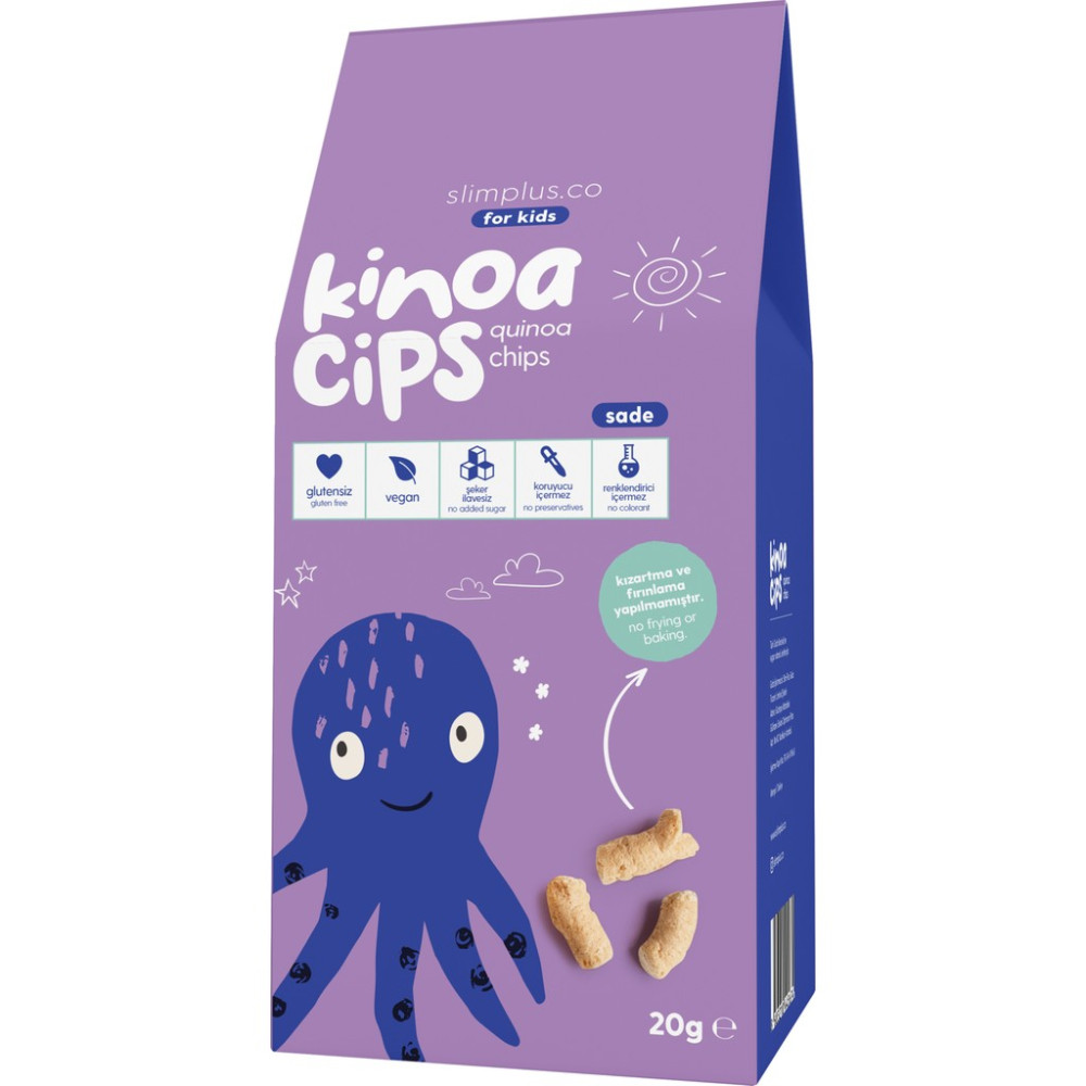 Slimplus Sade Kinoa Cipsi For Kids Glutensiz Vegan Yağsız Cips Çocuklara Özel Ambalaj Bebek Ahtapot 20 gr Diğer Fiyatı