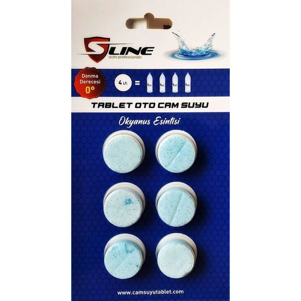 Sline Cam Suyu Tableti 1 Adet Tablet 4 lt Silecek Suyu - 6 Adet Oto Kışlık Bakım Ürünleri Fiyatı