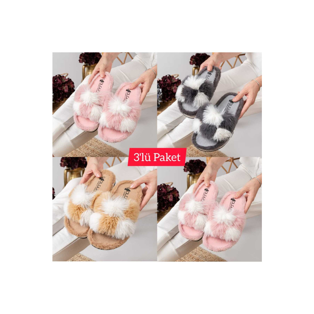 Slipcat 3lü Paket Önü Açık Terlik Ev Terliği Çeyiz Bohça Seti 39 Beden Unisex Sandalet Fiyatı