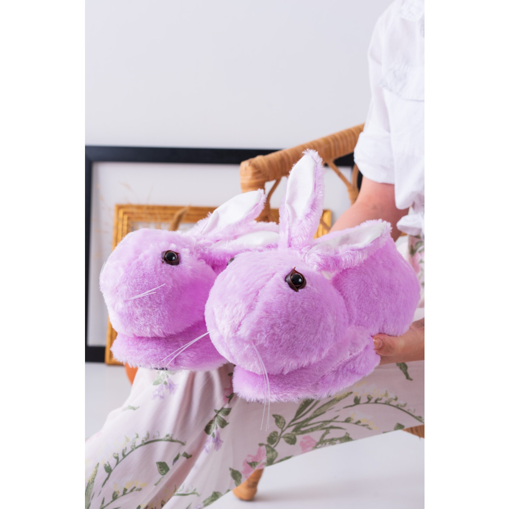 Slipcat Tavşan Figürlü Lila Peluş Panduf Ev Pandufu Unisex 36-38 Beden Kadın Terlikleri ve Sandaletleri Fiyatı