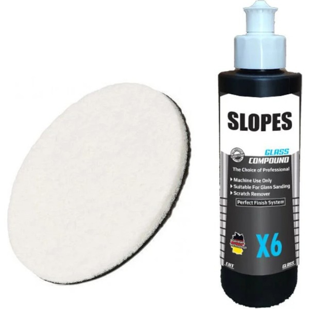 Slopes X6 Glass Compound Çizik Giderici Cam Pastası 250ML. Keçe Seti Oto Çizik Giderici Fiyatı