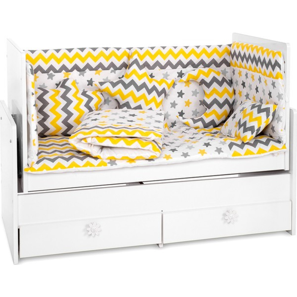 Sluupy Sarı Zigzag Yıldız Figürlü Bebek Uyku Seti 70 x 130 cm 10 Parça Bebek-Çocuk Odası Fiyatı