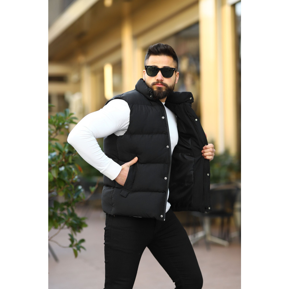 S&M CLOTHİNG Yeni Sezon Erkek Çıtçıtlı & Fermuarlı Şişme Yelek XL Beden Kadın Yelek Fiyatı