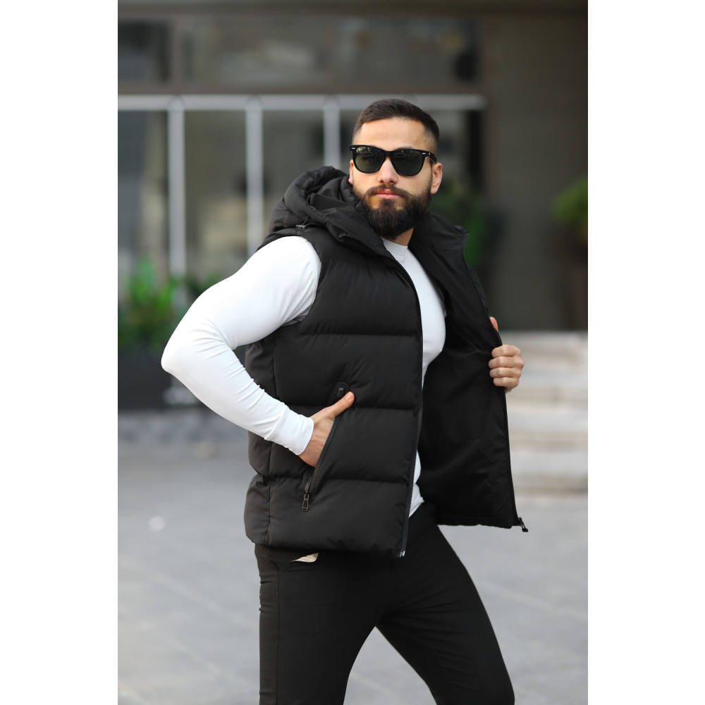 S&M CLOTHİNG Yeni Sezon Kapüşonlu Su Geçirmez Şişme Yelek XL Beden Kadın Yelek Fiyatı