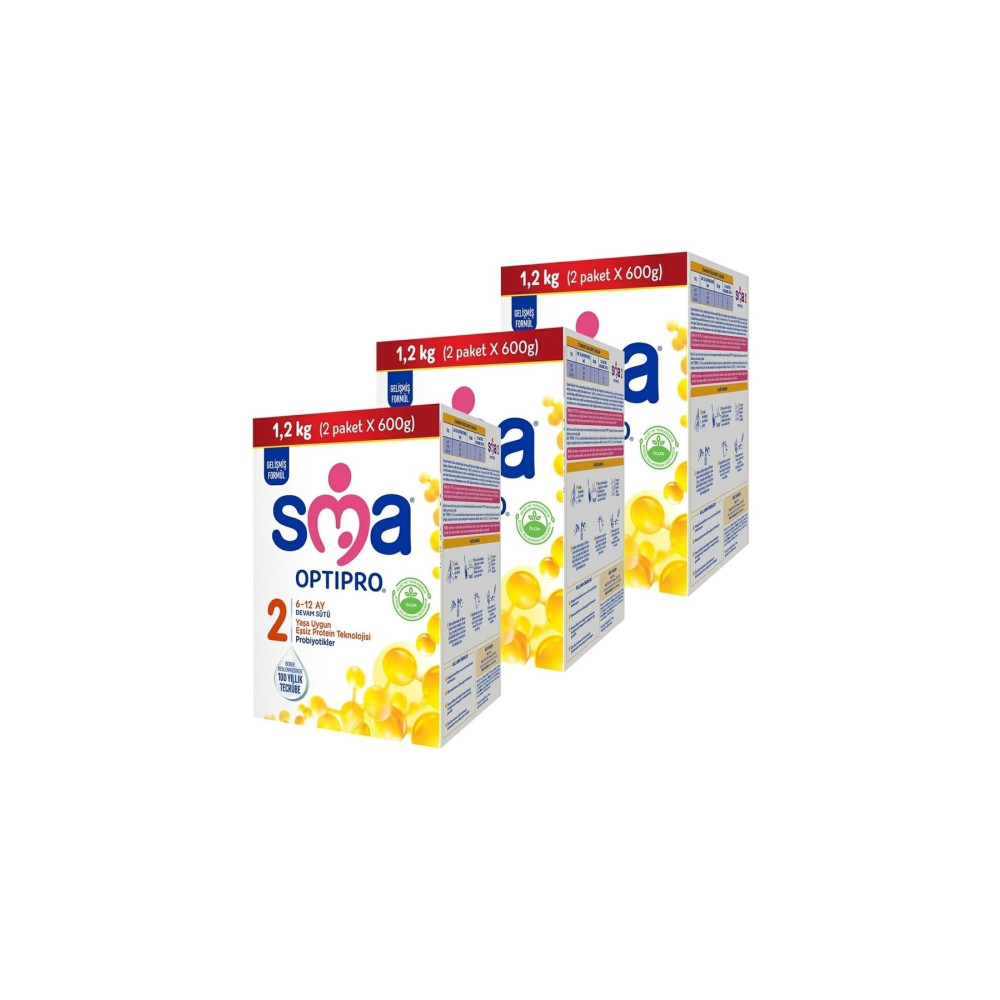 SMA Optipro Probiyotik 2 6-12 Ay Bebek Sütü 1200 gr X 3 Adet Bebek Mamaları Fiyatı