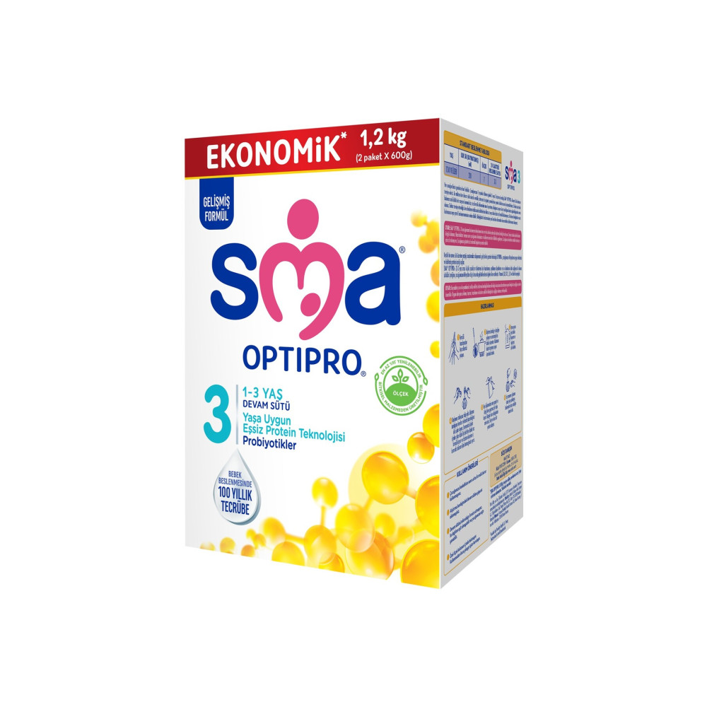 SMA Optipro Probiyotik 3 1- 3 Yaş Devam Sütü 1200 gr Bebek Mamaları Fiyatı