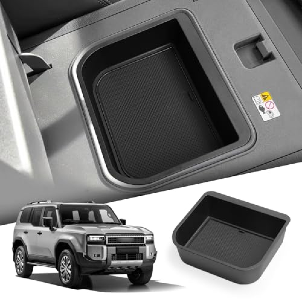 smabee Center Console Cool Box Organizer for Toyota Land Cruiser Prado 250/ Lexus GX 550 2024 2025 Armrest Storage Box ABS Insert Tray Accessories (Only Fit Cool Box) Black