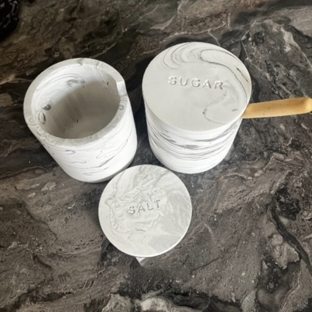 Small Shapes Tuzluk Şekerlik Beton Set 2'li Baharat Setleri & Baharatlıklar Fiyatı