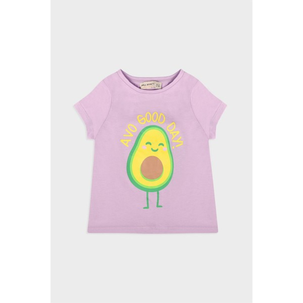 Small Society Kız Çocuk Lila Avakado Baskılı Tişört Kız Çocuk T-shirt Fiyatı