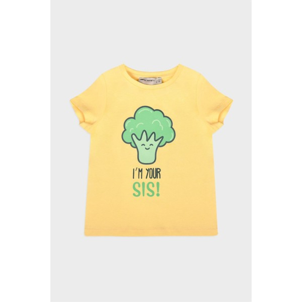 Small Society Kız Çocuk Sarı Brokoli Baskılı Tişört Kız Çocuk T-shirt Fiyatı