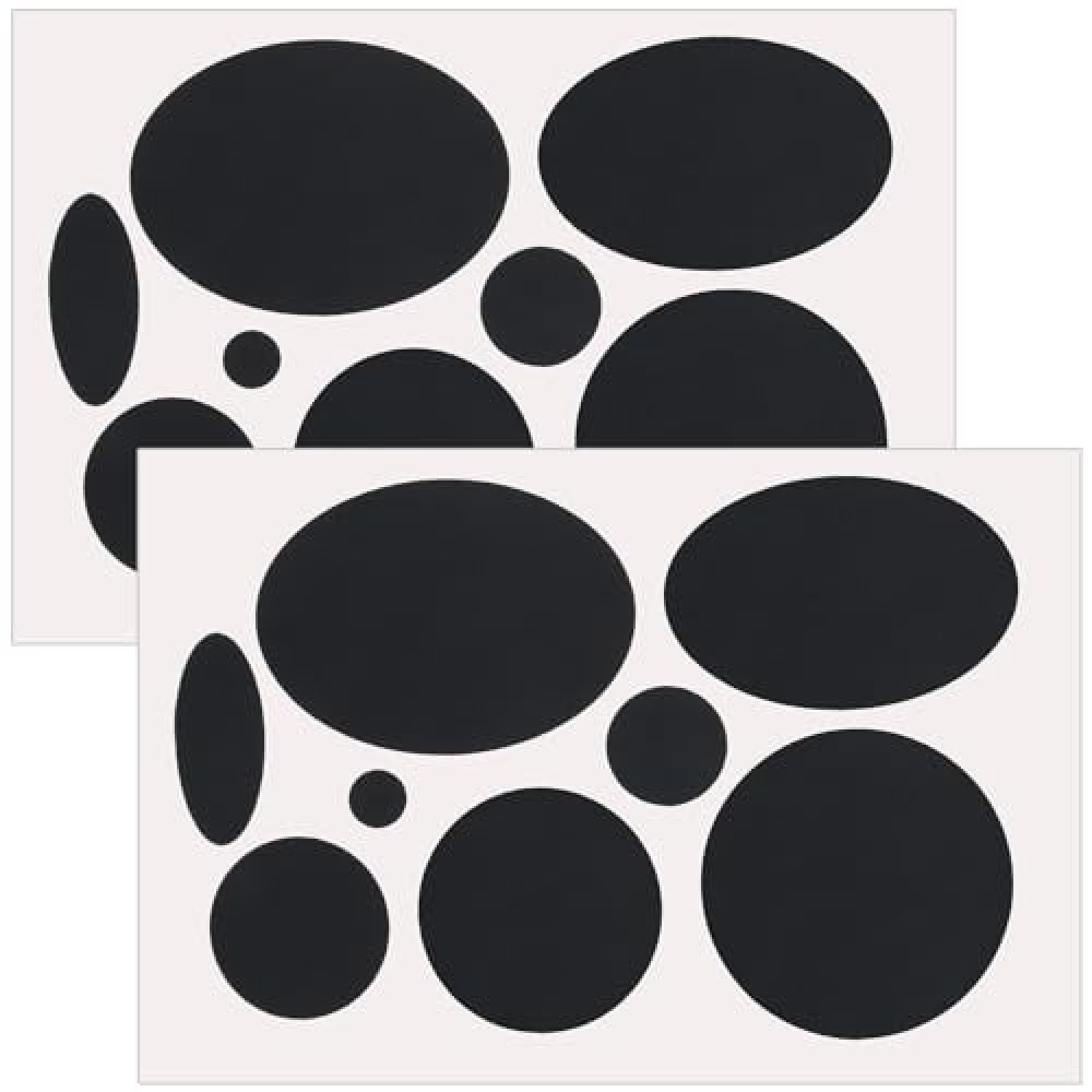 SmallCat 16 pcs Black Down Jacket Repair Patches, Nylon Patches Self Adhesive, Fabric Patches Waterproof for Clothes, Tents, Puffer Jackets - Oval, Round, 2 Sheet