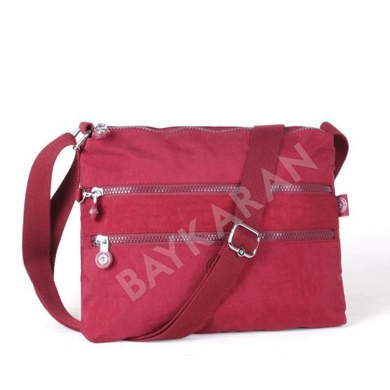 Smart Bags 1185-21 Bordo Krinkıl Kumaş Kadın Postacı Çantası
