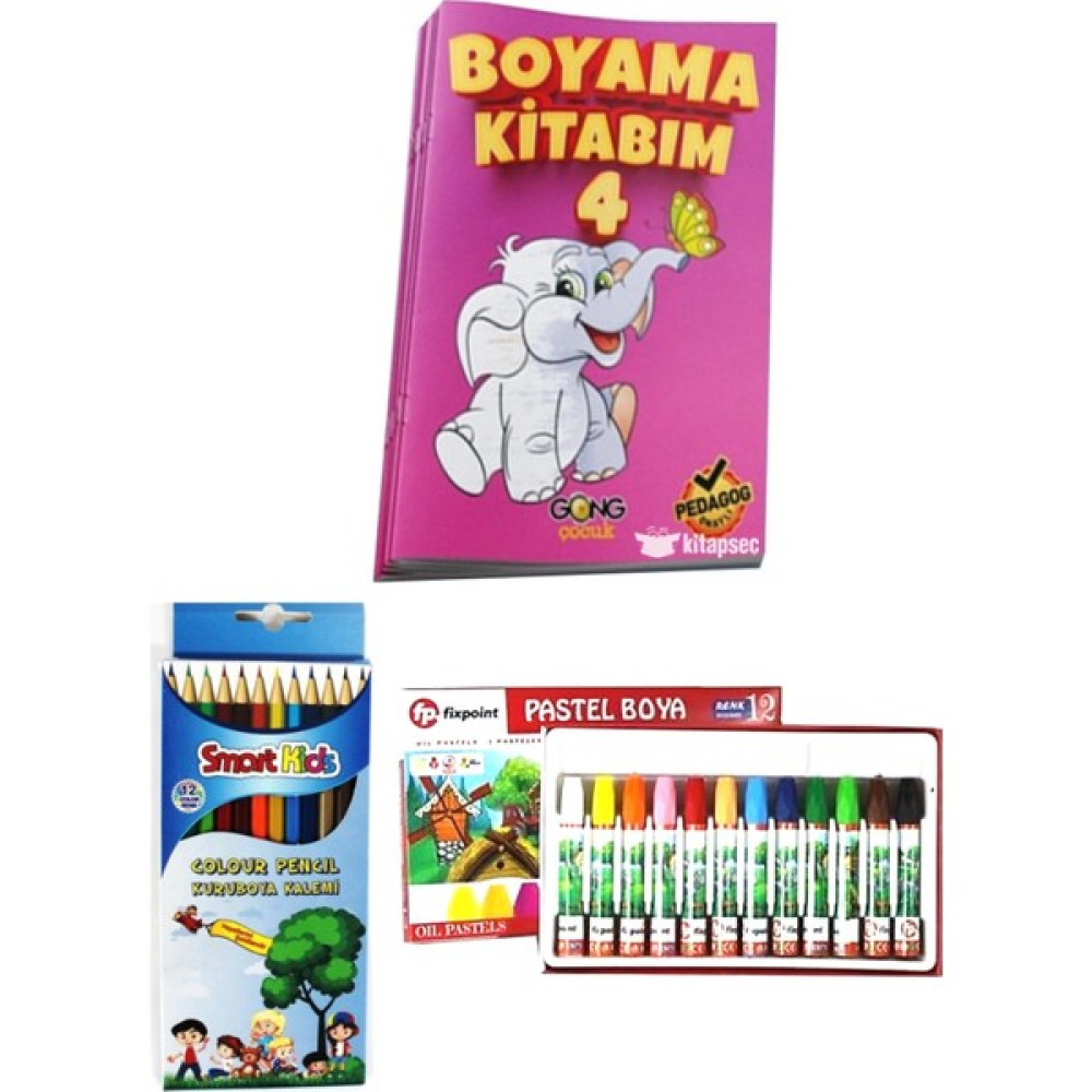 Smart Kids Smartkids Boyama Kitaplı Kırtasiye Seti Kuru Boya + Pastel Boya 12 Li Kuru Boya Kalemi Fiyatı