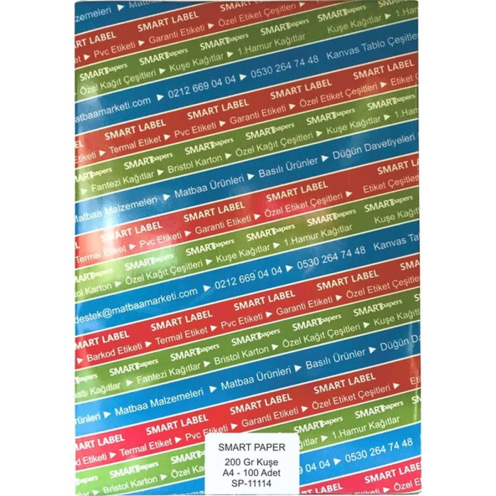 Smart Paper Kuşe Gramajlı Kağıt A4 100'lü 200 gr Fotokopi Kağıdı Fiyatı