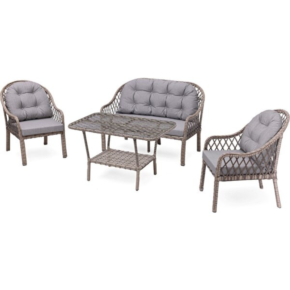 Smart Shopping Beaf Papatya Rattan Bahçe Oturma Grubu 2+1+1 + Sehpa Lüks Takım - 5 Bahçe Mobilyası Takımı Fiyatı