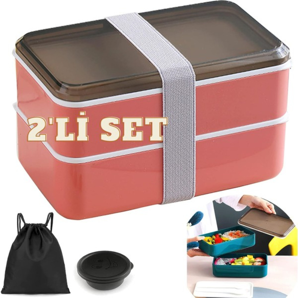Smart Shopping Smartshopping 2 Katlı Çatal Yemek Saklama Kabı - Beslenme Yemek Kutusu Lunch Box - Petrol Yeşili Saklama Kapları Fiyatı