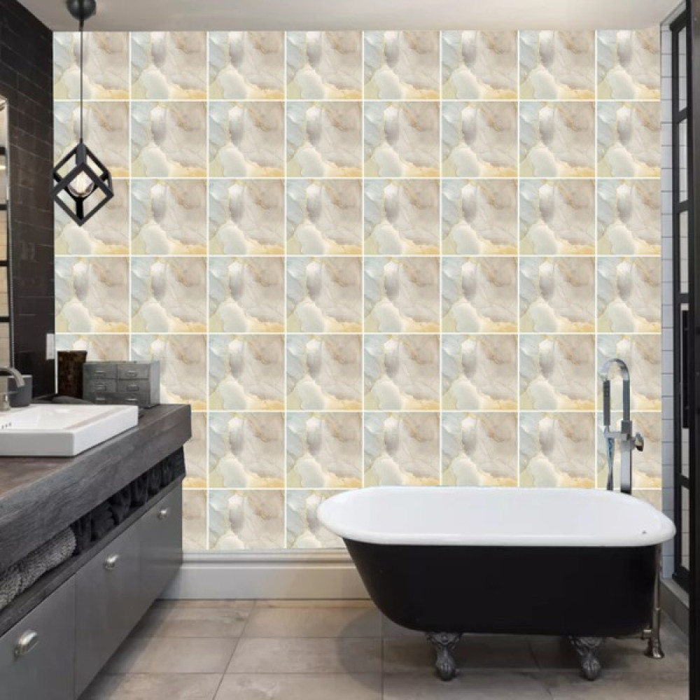 Smart Shopping Smartshopping Kendinden Yapışkanlı Mutfak Banyo Pvc Duvar Kaplama Karosu Dumanlı Mermer Desen 30CM×30 cm - Renkli - 30 x 30 Dış Cephe Yalıtım Malzemeleri Fiyatı