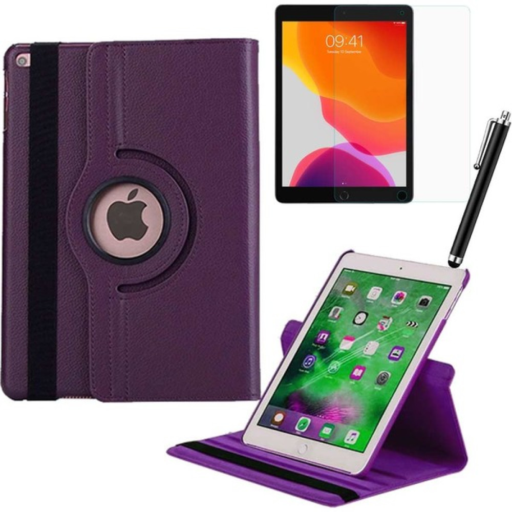 Smart Tech Apple iPad 7. Nesil / 8. Nesil / 9. Nesil 10,2 Inç Kılıf Ekran Koruyucu Kalem Set - Mor Tablet Kılıfı Fiyatı