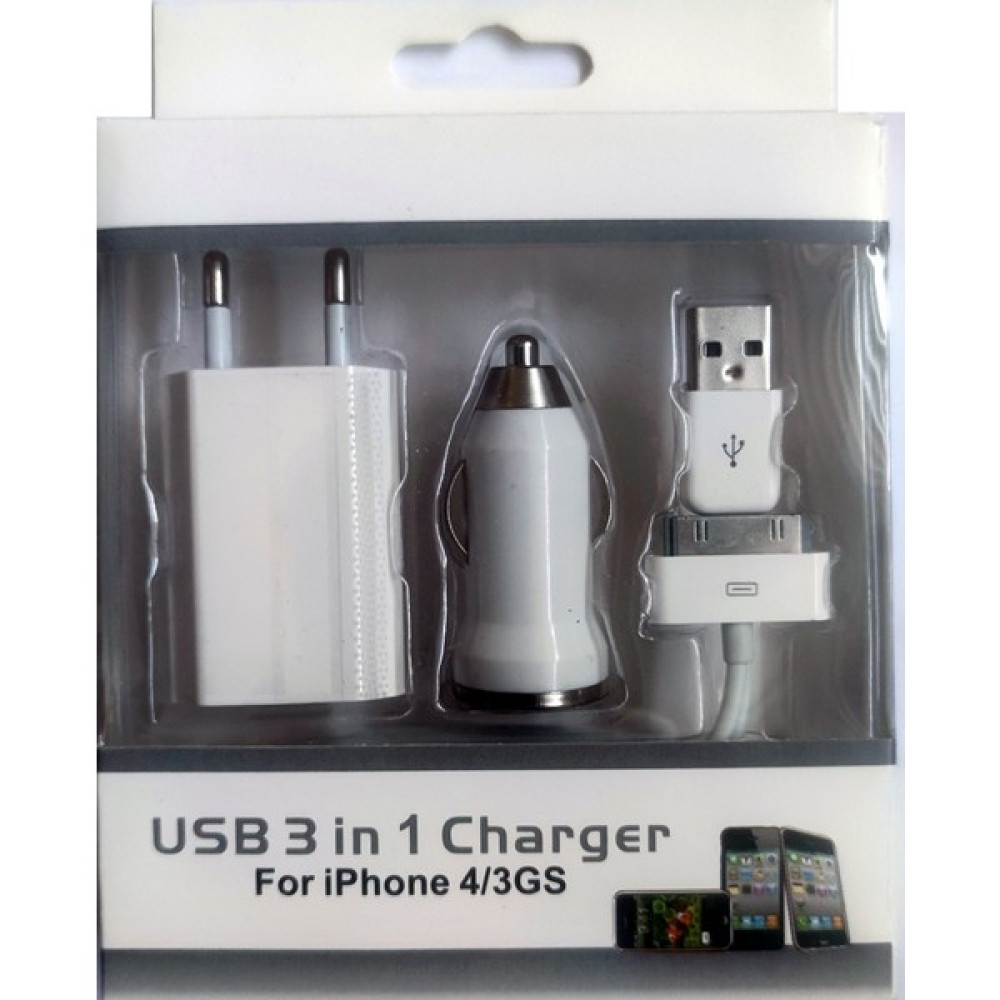 Smart Tech Apple IPhone 4 ve IPad 2 / 3 / 4 Için Araç Şarjı ve Seyahat Şarjı Seti - Beyaz Cep Telefonu Şarj Cihazı Fiyatı
